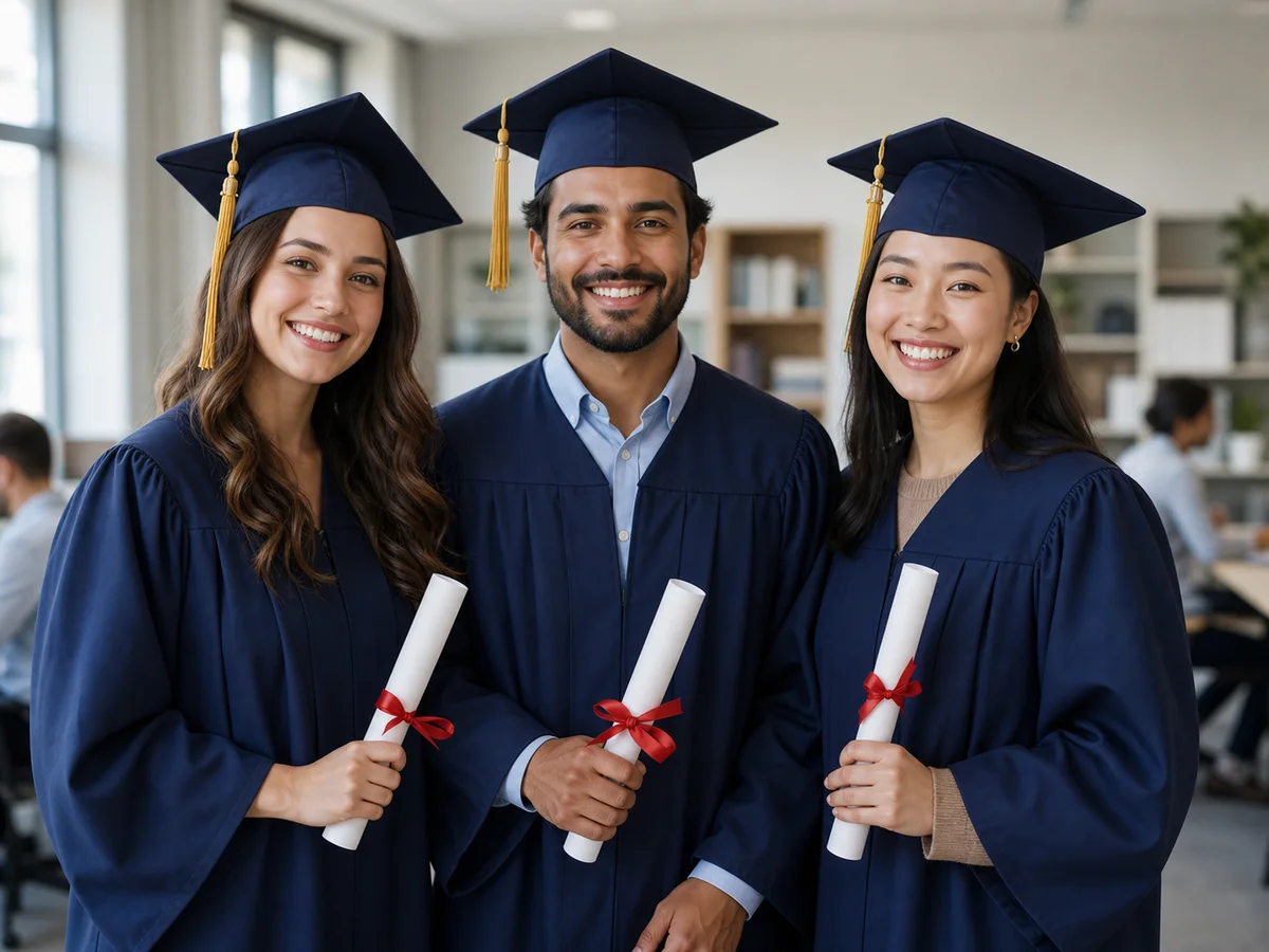 Estudiantes celebrando un logro académico
